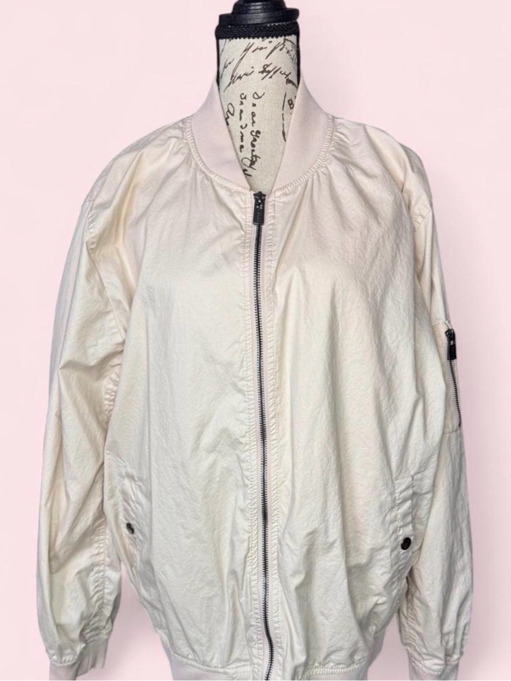 Buffalo David Bitton Cream Bomber Jacket